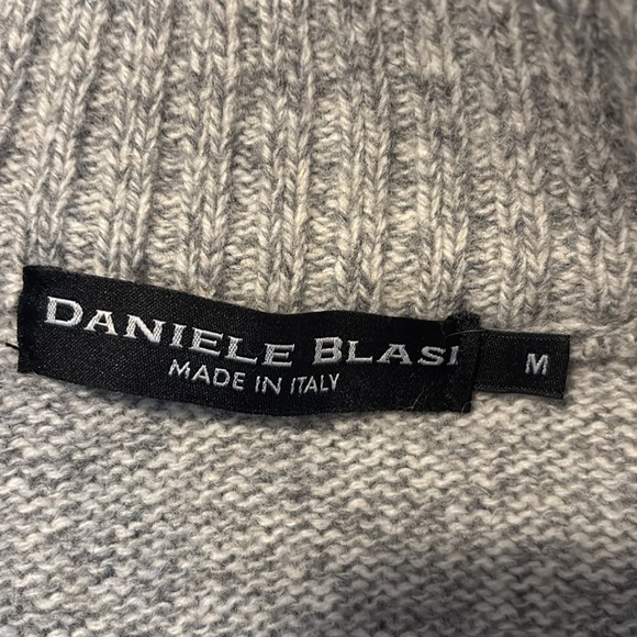 Daniele Blasi men’s gray quarter zip wool blend sweater size medium - Picture 7 of 9